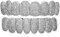 Mens Super Sparkly Gold Zahnspangen Grillz mit Iced Out Messing Zirkonia Halloween Cosplay Party Zahn Hip Hop Rapper Geschenk für Frauen Männer,Silber