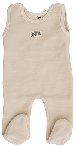 Lilano, Baby/Frühchen Strampler mit Fuß, 100% Bio Wolle, Made in Germany (62)