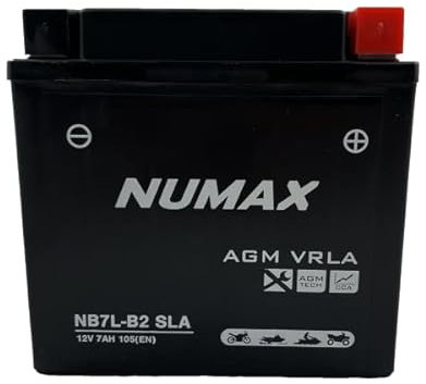 Numax - Batterie moto NUMAX NB7L-B2 SLA 12V 7Ah 105A Dimensions: 136x76x130mm et plus à Droite