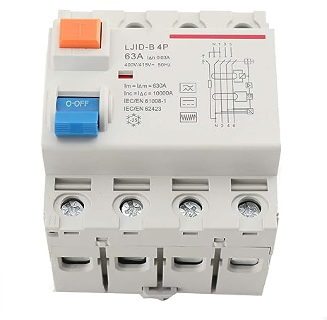 L-home FI-Schalter 63A 30mA 10kA TY-B 4 Polig, FI-Schutzschalter IP20