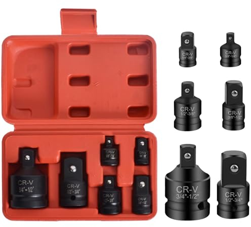 6 Stück Schlagschrauber Bit Adapter Schlagadapter-Reduziersatz 1/4 auf 3/8, 3/8 auf 1/4, 3/8 auf 1/2, 1/2 auf 3/8, 1/2 auf 3/4, 3/4 auf 1/2 Impact Socket Adapter für Auto und Bauarbeiten