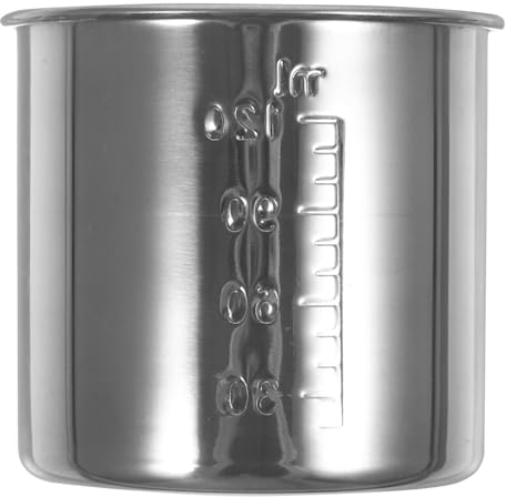 DEARMAMY Stainless Steel Rice Measuring Cup, Scaled Cup Measuring Container Rice Cooker Measuring Tools Measure Liquid Milk Cup for Kitchen Dry and Liquid Ingredients 120ml