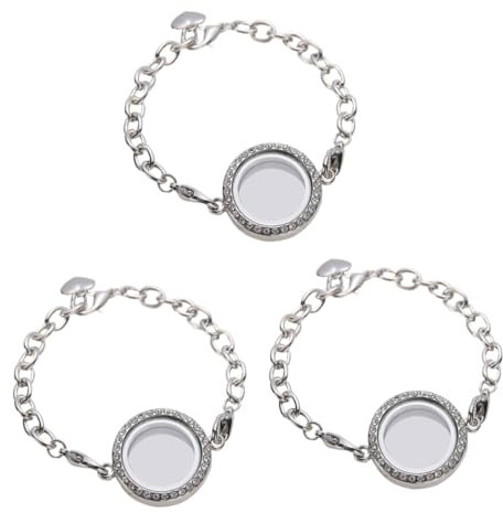 SHERCHPRY 3-teiliges Elegantes Medaillon-armband Schmuck Für Frauen Magnetisches Fotorahmen-armband