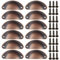 Beilala Kitchen Cabinet Cup Handles, 12 Pack Cupboard Cup Pulls Metal, Rustic Furniture Door Hardware Knobs with Screws for Chest of Drawers Dresser Wardrobe, Copper