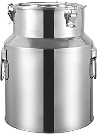 MaGiLL Heavy Duty Milk Jug - Stainless Steel Milk Can Bucket Water Jug Liquid Container Storage with Sealed Lid - for Home or Commercial,28L(30X44CM) ()