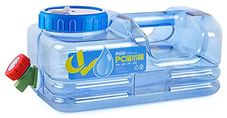 Holdes Tanica per acqua da campeggio, con rubinetto di scarico e coperchio a vite, tanica per acqua potabile, portatile, multiuso, per campeggio, roulotte, plastica, 5,5 l