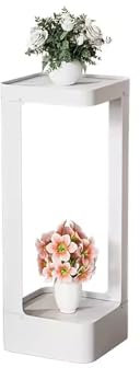 ZERVA 2 Tier Tall Plant Stand Square Indoor Corner Decorative, Flower Display Frame Plant Pot Rack Holder Floor Standing Living Room Balcony Office(White,30x90cm/11.8x35.4in)