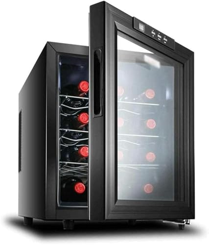 QPZMALSKY 12 Bottles Thermoelectric Wine Cooler |Time And White Wine Table Bodega |Independent Refrigerator, Silent Operation Refrigerator |Stainless Steel