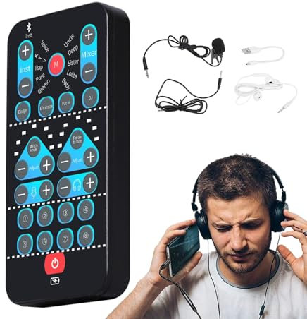Scheda audio portatile, dispositivo di cambio vocale | Dispositivo di cambio audio multifunzionale con 8 effetti sonori | Scheda audio portatile, scheda audio portatile dal, travestitore vocale