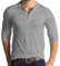 Mens Henleys Shirts Casual Long Sleeve T-Shirts Solid Buttons Basic Tee Shirts Grey M