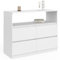 IDMarket - Commode 4 tiroirs TOMI 100 cm avec Niche Bois Blanc