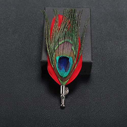 Broche en métal pour Hommes, Classique, Plume de Paon, écharpe, Boucle, épingles et Broches, Bijoux, Costume de Pont, Accessoires de Mariage pour Hommes Made in China