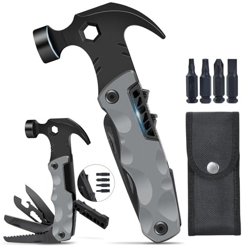 Gifts for Men - Cool Unique Gadgets Gifts Stocking Fillers for Men Him Dad Husband - 13-in-1 Multitool Camping Accessories for Outdoor, Gardening, Repair, DIY