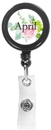 Porte-clés rétractable Charng Rose Avril