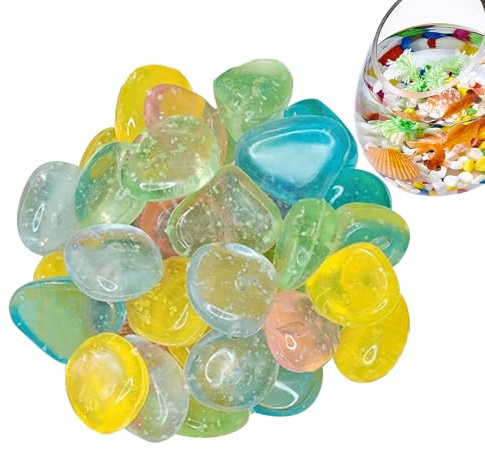 Leuchtende Steine im Dunkeln Leuchtende Bunte Zierkiesel