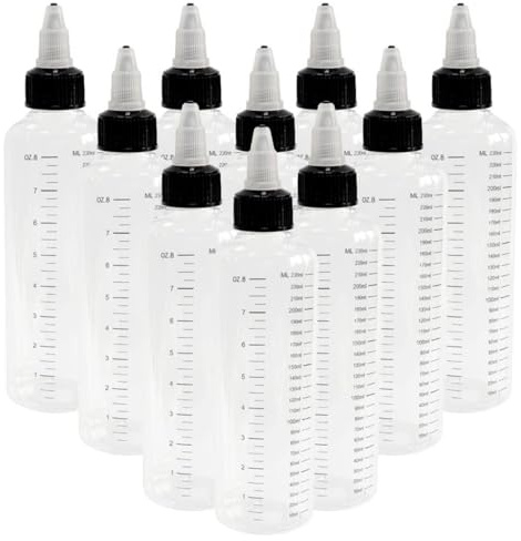 20PCS 250ml 500ml Plastic Dropper Bottle Empty Squeezable Dropper Bottles Refillable Bottle Oil Liquid Dropper Bottles With Twist Top Cap Tattoo Pigment Ink Containers (500ml)