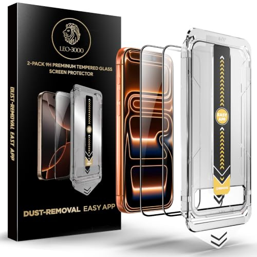 2-Pack | 9H Tempered Glass for iPhone 17 Screen Protector (6.3''-inch) | HD Clarity | Edge-to-Edge Protection | One-Touch Install with Auto Dust-Elimination Kits, Precision Tool & Bubble-Free Fit