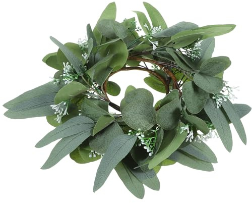 FOMIYES Eukalyptus Tischkränze Kerzenringe 2 Stück 25cm mit Deko für Hochzeit und Saisonale Feier als Wand oder Fensterschmuck