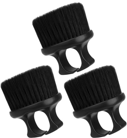 KICHOUSE 3 Stück pack Bartbürste mit Nylonborsten und Abs Griff Schwarze Rundbürste für Männer zur Bartpflege und Styling für Reisen und Tägliche Anwendung