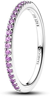 PANDORA Damen-Silberring Funkelndes Lila Halber Ewigkeits-Ring 192999C04
