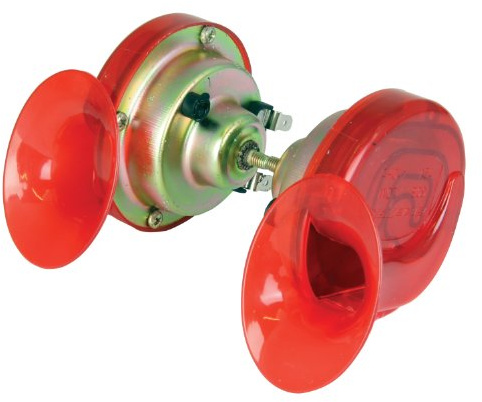 Motorcycle Twin Snail Horn Pair Red Motorbike Scooter 130Db Hi/Low Horn 12V