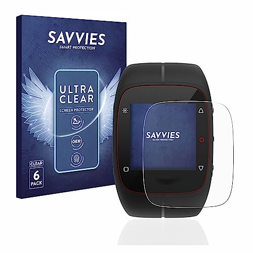 Savvies 6 Stück Schutzfolie für Polar M400 / M430 Displayschutz-Folie Ultra-Transparent