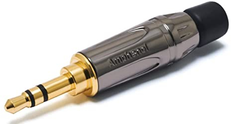 Amphenol KS3PC-AU 3.5 mm Stereo Mini Plug - Black/Gold