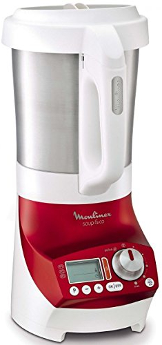 Moulinex LM906110 Blender Chauffant Soup & Co Mixeur Soupes Gaspachos Smoothies Compotes 1100W 2L Rouge