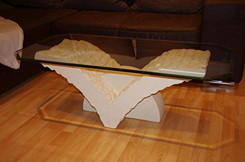 Antikes Wohndesign Couchtisch Wohnzimmertisch Glas Tisch Steintisch