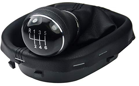 L&P A263-3 Schaltsack Schaltmanschette Schwarz Schaltknauf 6 Gang kompatibel mit VW Touran 1T Caddy III 3 Rahmen Knauf Komplettset Plug Play Ersatzteil für 1T0711113 2K0711113 1T0711456