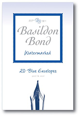 Basildon Bond Luxury Peel and Seal Envelopes 20 Pack for Duke Writing Pad - Blue, Size 95 x 143mm
