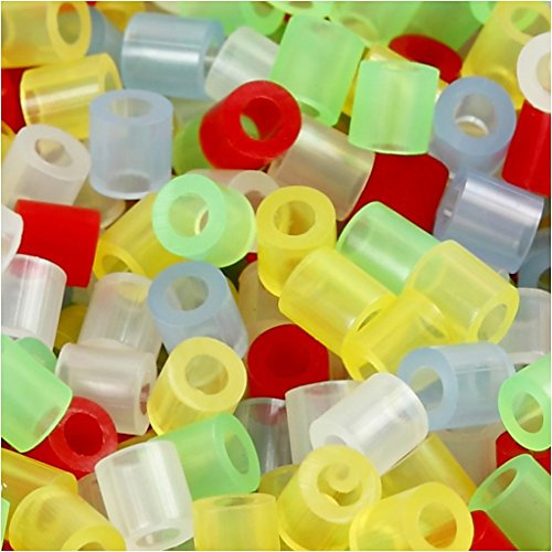 Bügelperlen, Größe 5x5 mm, Lochgröße 2,5 mm, transparente farben, medium, 5000sort.