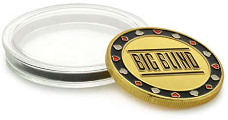 Ganzoo Big Blind Button als Hochwertige Metallmünze im Etui, Poker, Poker Button, Marke