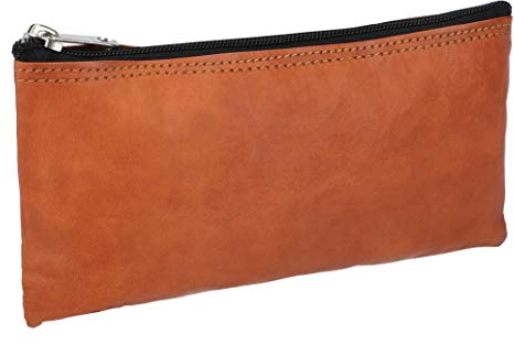 Gusti Schminktasche Leder - Lucy Damen und Herren Geldbörse Reisetasche DokumentenMäppchen Kosmetiktasche Utensilientasche Vintage Braun