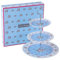 London Boutique Soporte de 2 Niveles para Tartas de Porcelana, diseño Vintage de Flores de Victoria, en Caja de Regalo, Color Azul