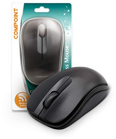 Dynamode Wireless Mouse with Mini USB Receiver - Optical Cordless Mouse for Laptop, Computer, Macbook, Gaming, Working - 2.4Ghz Small Silent Black Portable Mouse Up To 10m with USB Adaptor