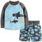 Simple Joys by Carter's Baby Jungen Swimsuit Trunk and Rashguard Rash-Guard-Set, Himmelblau Wale/Schwarz, 3 Jahre