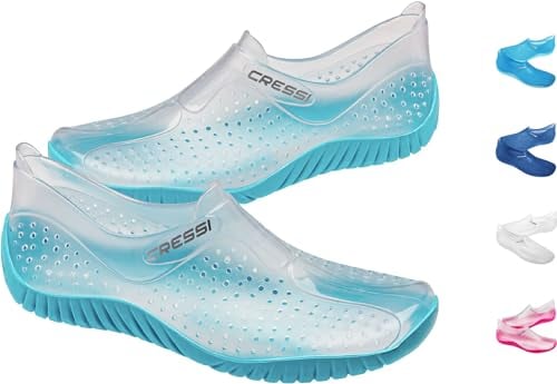 Cressi Water Shoes-Chaussures Unisexe Adultes pour Tous Types d'Activités de Sports Nautiques, Bleu Clair, 38 Mixte, Transparent/Rose
