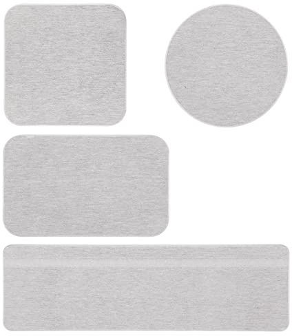 OwnMy Set mit 4 wasserabsorbierenden Diatomit-Getränkeuntersetzern, Kieselgur, Seifenhalter, Wassertrockner, Seife, Zahnbürstenhalter, Set für Bad und Küche (hellgrau)