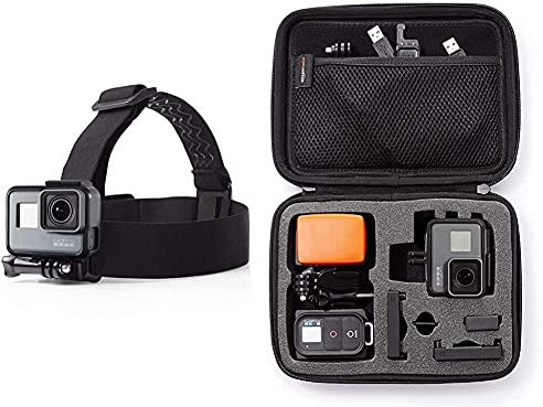 Amazon Basics - Kleines GoPro-Tragegehäuse + Kopfband