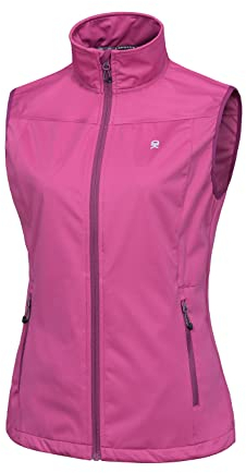 Little Donkey Andy Leichte Softshell-Weste für Damen, Winddichte ärmellose Jacke für Wanderungen Rose XL