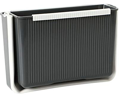 Poubelle Pliable, MoreChioce 4L Poubelle Suspendue Plateau de Collecte de Cuisine Poubelle en Plastique pour Armoire Porte Cuisine Voiture Salle de Bain Bureau et Chambre, Gris