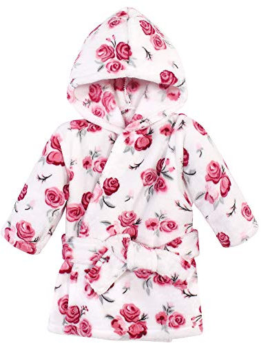 Hudson Baby Unisex Baby Plush Pool and Beach Robe Cover-ups, Rose, 6-12 Months Peignoir pour BBS et Bambins, Mois Bébé Fille