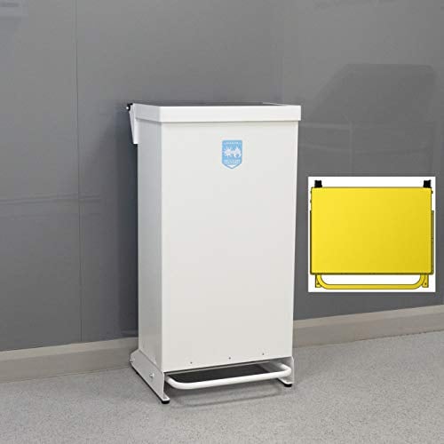 Office Needs Direct Medical Eco Sackholder Healthcare Clinical Waste Bin 80 Litres Foot Pedal Yellow Flush Steel Top
