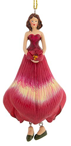 Blumenmädchen Amaryllis Dekofigur Blumen Garten Figur für Innen zum Hängen Flower Fairy Figur