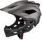 Kinder-Fahrradhelm, Kinder-Skateboard-Helm, 2-in-1-Kinder-Vollgesichts-Fahrradhelm Kinder MTB BMX Dirtbike-Skateboard mit abnehmbarem Kinnschutz (grau)