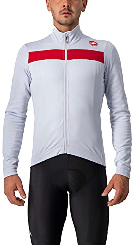 CASTELLI 4518511-870 PURO 3 JERSEY FZ Sweatshirt Men's Silver Gray/Red Reflex S