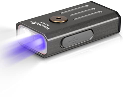 TrustFire Linterna, linterna LED extremadamente brillante mini linterna mini X linterna niños pequeña linterna UV linterna llavero linterna recargable gris