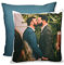 LOOXIS Personalisiertes Kissen mit Foto & Text Bedruckt, selbst gestalten – 40x40 cm, farbige Rückseite, Leinenhaptik – Geschenkidee Männer, Frauen, Jahrestag, Geburtstag, Einzug – Taubenblau