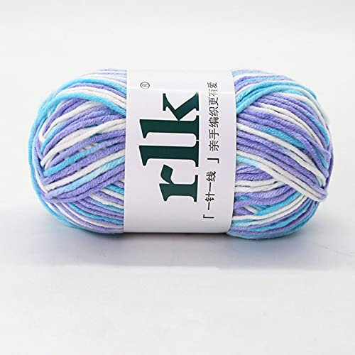 4 Rolls 50g/Roll Crochet Knitting Yarn Milk Cotton Plain Knitting Wool Assorted Colors Chunky Wool for Any Knitting Handcrafts Crocheting Mini Project (6 Balls,Color 39)